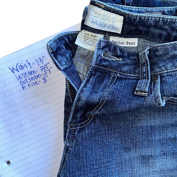 Maurices Y2K Taylor boot womens 1/2 SHORT 26” cotton bootcut jeans medium wash - Picture 8 of 8
